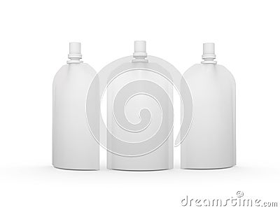 White blank stand up bag packaging with spout lid, clipping pat Stock Photo