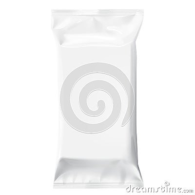 White Blank template Packaging Foil for wet wipes. Vector Illustration