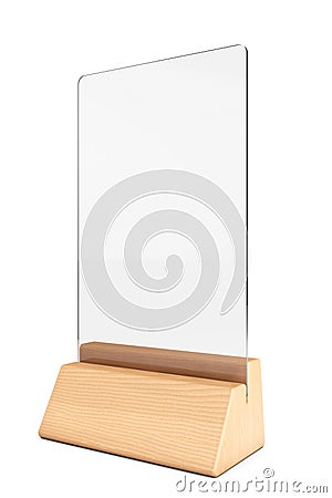 White Blank Transparent Table Plate Card. 3d Rendering Stock Photo