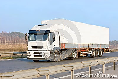 White blank truck lorry Stock Photo