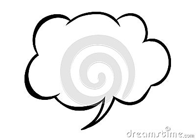 White blank vector speech bubble icon isolated on white background. Comic and cartoon style. Stock Photo