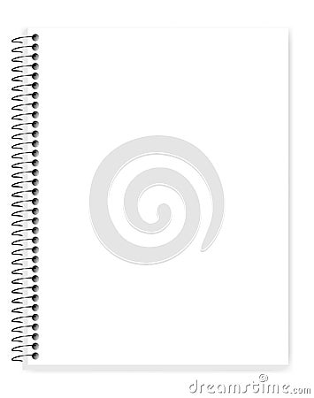 White blank wire spiral notebook with clear pages, vector mock u Vector Illustration