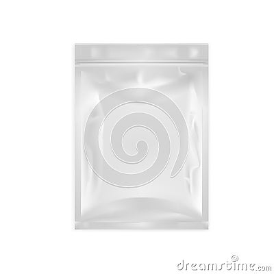 White Blank Ziplock Pack. Isolated Vector. Vector Illustration