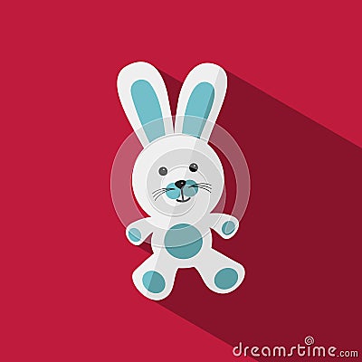 White and blue bunny with shade Cartoon Illustration