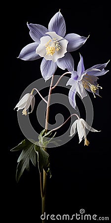 Vibrant Columbine Flower In Stunning Vray Tracing Style Stock Photo