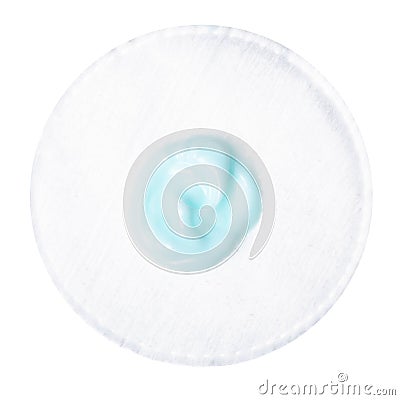 White blue cream beauty body care in wadded cotton pads Stock Photo
