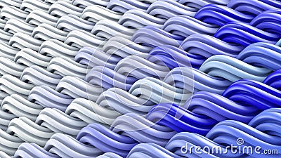 White blue curles ornament abstract 3D illustration Cartoon Illustration