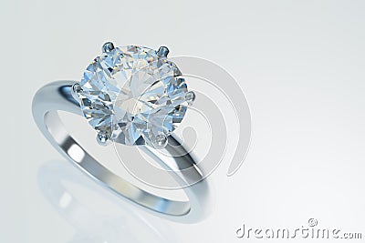 Engagement diamond ring on white background Stock Photo