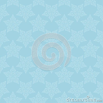 White and blue floral seamless pattern Vector Illustration