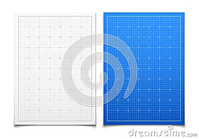 White and blue isolated square grid set with Vector Illustration