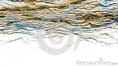 Sedimentary rocks - colourful rock layers formed through cementation and deposition - abstract graphic design backgrounds, Stock Photo