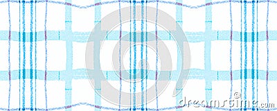 White Blue Plaid. Winter Watercolor Tartan Stock Photo