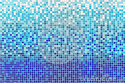 White blue tile bathroom or pool mosaic. Blue tile wall or floor. Water, bathroom, pool and swimming background Stock Photo