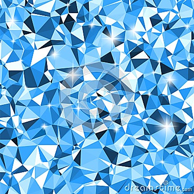 White and blue triangle winter mosaic background Vector Illustration