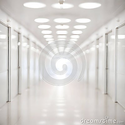 White blur abstract background from building hallway Stock Photo