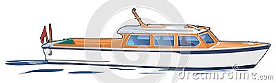 White boat Vector Illustration