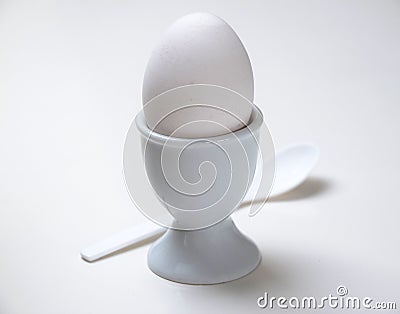 White boiled egg for breakfast Stock Photo