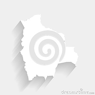 White Bolivia map on gray background, vector, illustration Vector Illustration
