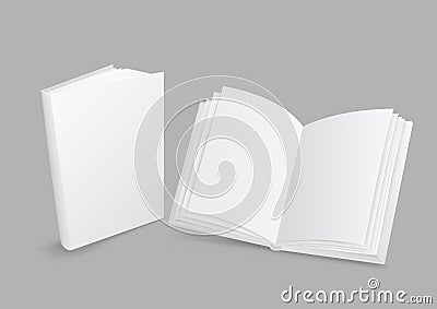 White book closed and open Vector Illustration
