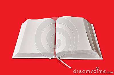 White book on red plate Stock Photo