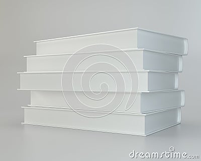 White books on gray background. 3d rendering Stock Photo