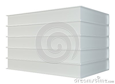 White books isolated on white background. 3d rendering Stock Photo