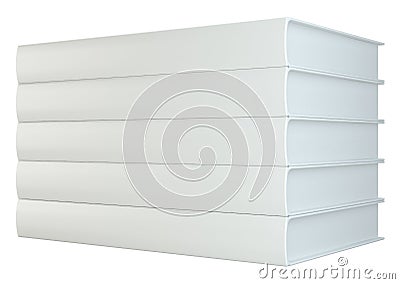 White books isolated on white background. 3d rendering Stock Photo