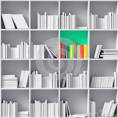 White bookshelves Stock Photo