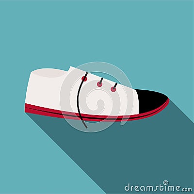 White boot icon, flat style Vector Illustration