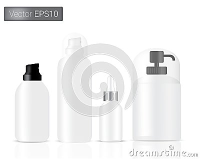 White Bottles Spray Set Background Illustration Vector Illustration