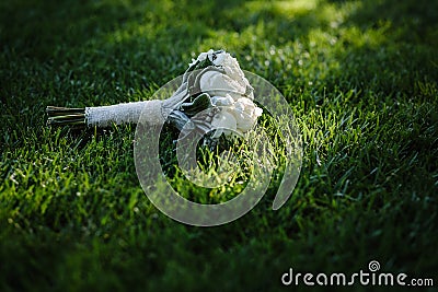 The white bouquet of a bride Stock Photo