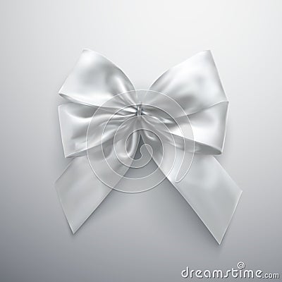 White Bow And Ribbons. Vector Illustration