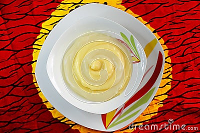 A White Bowl of African Cereal or Nigerian Food Pap Stock Photo