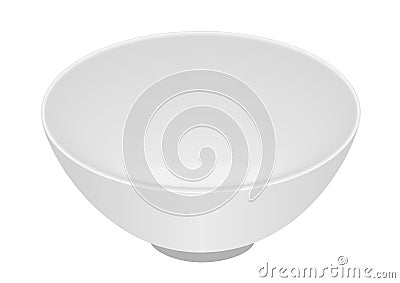 White bowl isolated Vector Illustration