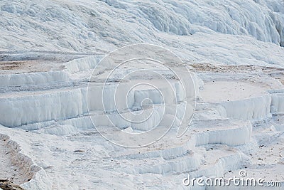 White bowls of dried Thermal springs of the City of Pamukkale Stock Photo