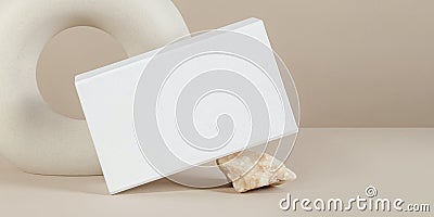 White box mockup design on minimal background Stock Photo