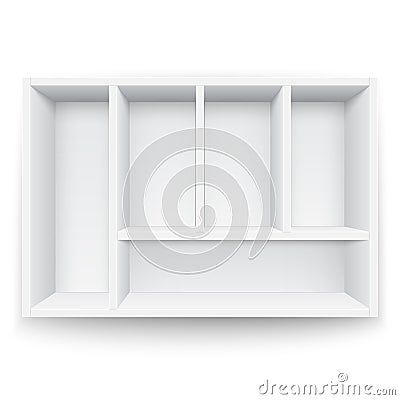 White box with separators. Vector Illustration