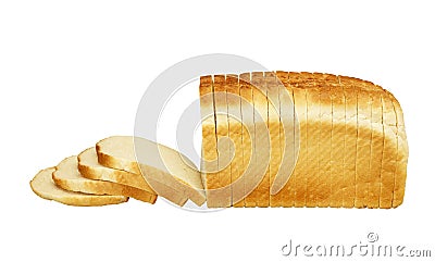 WHITE BREAD ON WHITE BACKGROUND Stock Photo