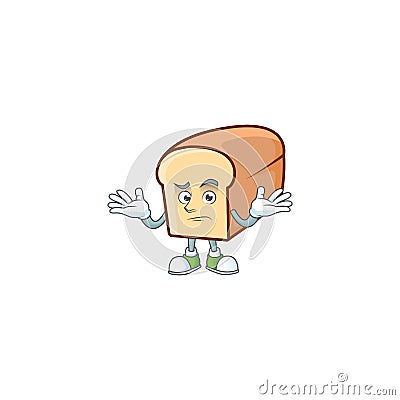 White bread with grinning cartoon character shape. Vector Illustration