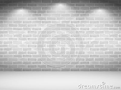 White Brick Wall Vector Illustration