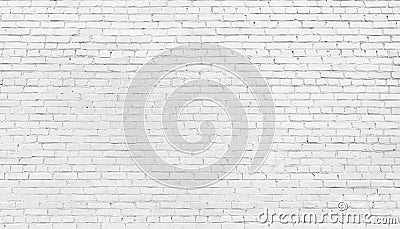 White brick wall background, texture of whitened masonry Stock Photo