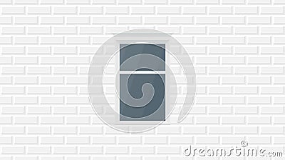 White bricks pattern with one window. Brick wall vector texture. Old urban masonry. Vintage architecture block wallpaper. Retro Vector Illustration