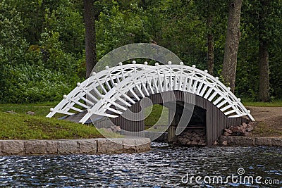 White bridge in Monrepos park Stock Photo