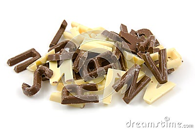 White and brown chocolate candy letters Stock Photo