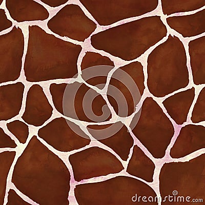 Giraffe skin seamless pattern Cartoon Illustration