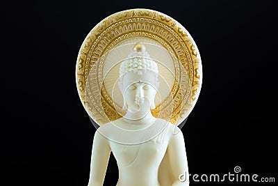 The White Buddha on dark background Stock Photo