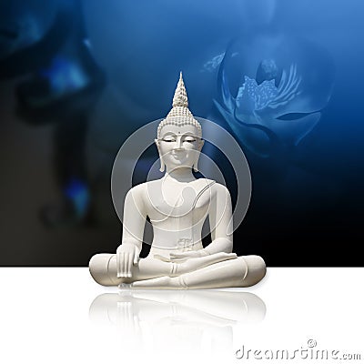 White Buddha, isolated (incl. clipping path) Stock Photo