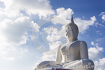 White Buddha statue Stock Photo