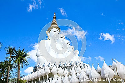 White Buddha Statue at Phasornkaew Temple Stock Photo