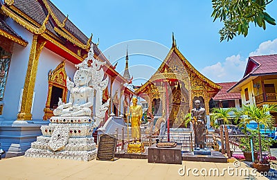 The gilt Ubosot of Wat Thung Yu, Chiang Mai, Thailand Stock Photo